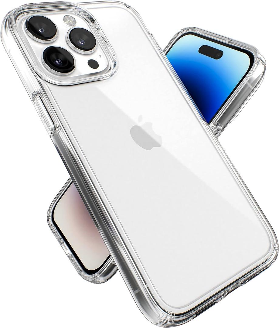 Speck Clear iPhone 14 Pro Max Case - Drop Protection with Scratch Resistant Dual Layer Slim Phone Case for 6.7 Inch iPhones 14 Pro Max - Anti-Yellowing & Anti-Fade Case - GemShell