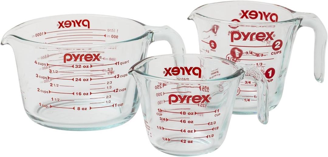 Pyrex 3 Piece Glass Measuring Cup Set [parallel import goods]
