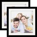 Picture Frames 10x10 2 Pack Made of Solid Wood Black for Wall Mounting and Tabletop Display
