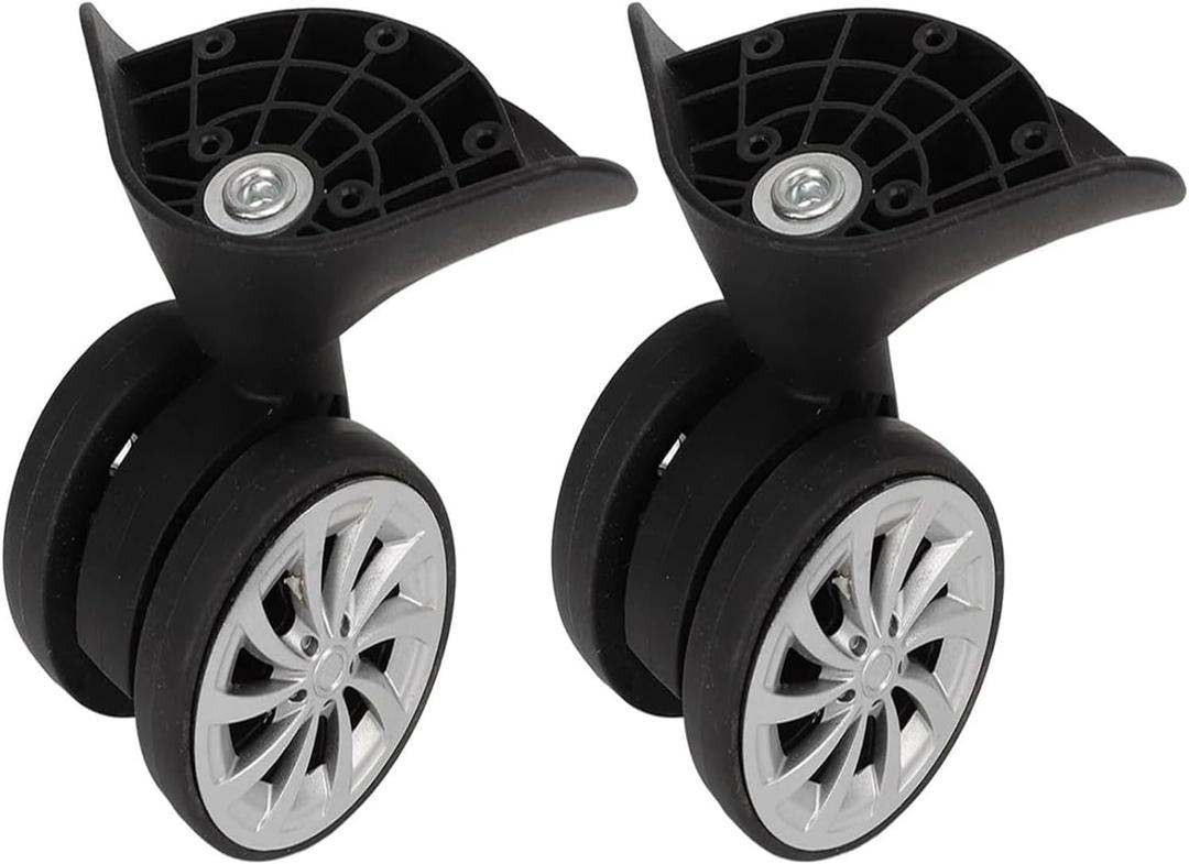 1 Pair Luggage Suitcase Wheel, Luggage Wheels Replacement Travel Suitcase Caster Wheels 360 Swivel, Trunk Luggage Wheel Spare Part Replacement Left and Right Wheels (A57)