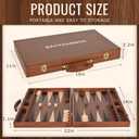 ropoda Sapele Wood Backgammon Board Game Set (18 Inches) for Adults and Kids - Classic Board Strategy Game - Portable and Travel Backgammon Set with Wooden Playing Pieces and Accessories