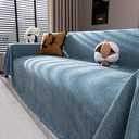 Nobildonna Chenille Couch Cover for Sofa Cover Washable Pet Scratch Couch Covers Tassel Sofa Slipcover for 2 Cushion Couch Furniture Protector Blanket for Living Room,Stone Blue 71"x102"