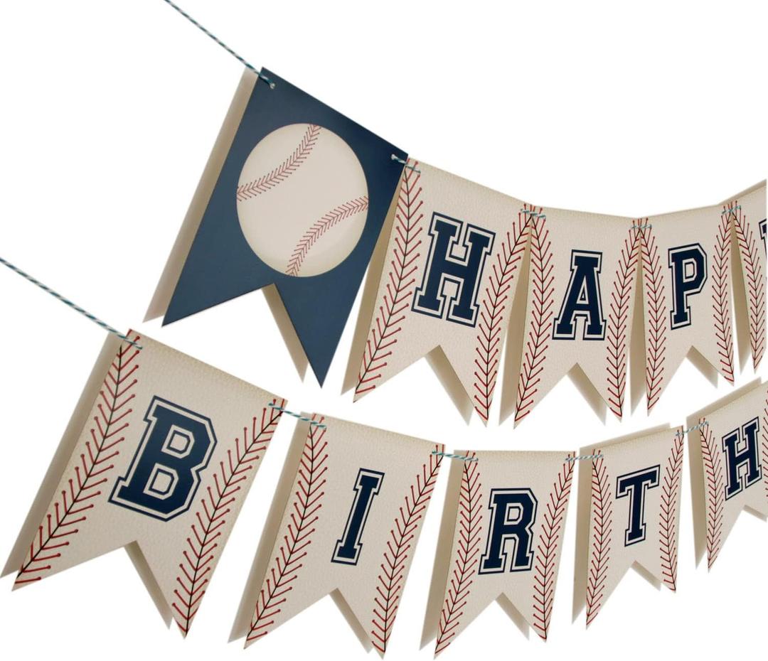 Baseball Birthday Banner,Baseball Party Decorations,Party Garland, Birthday Decorations (blue)