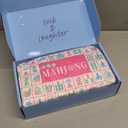 Engraved American Mahjong Tile Set (4 Layer), 166 Acrylic Mahjong Tiles with A Carrying Bag and Accessories