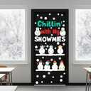 Honoson 50 Pcs Chillin' with My Snowmies Classroom Door Decor Bulletin Board Set Winter Snowman Cutout Snowflake Door Decor for Christmas Holiday Classroom Educational Learning Activities