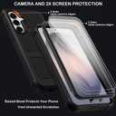 for Samsung Galaxy S26 Case with Belt Clip Holster,Heavy Duty Shockproof Drop Protection Bumper Case w/Screen Protector,Military Grade Rugged Durable Phone Cover (Black, Galaxy S26)