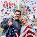 2 x Veterans Day Stickers for Windows 6 Sheets Removable USA Eagle Home Kitchen Decor