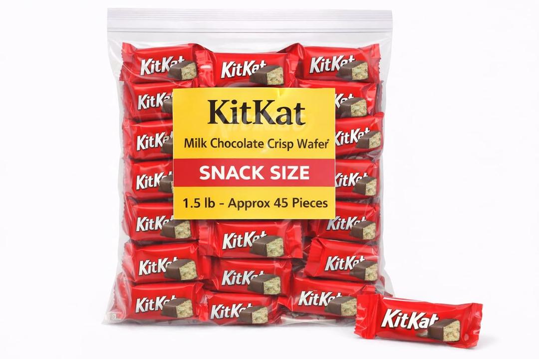 Milk Chocolate Wafer Candy Bars approx 45 Pieces Snack Size Crisp Wafers in Milk Chocolate - Individually Wrapped in Red Wrappers Bulk Pantry Pack (BBD - 03/31/2026)