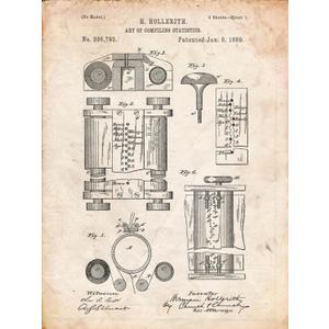 ART.COM Wall Art Print First Computer Patent 1889 by Cole Borders, 18" x 24"