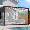 Clear Tarp Waterproof 9x12 Tarps Heavy Duty Plastic Tarp with Grommets Clear Vinyl Tarps for Outdoor Patio Enclosure Chicken Coop Cover Waterproof Transparent Tarpaulin for Porch Greenhouse Plant