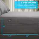 Deep Pocket Twin Fitted Sheet with Straps - Fits Mattresses Up to 21" Thick - 2 Piece Bed Sheets - Moisture Wicking, Cooling & Soft Fitted Sheet & Pillow Cases (Grey)
