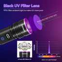 365nm UV Flashlight Rechargeable, Black Light Flashlight with LCD Display, Powerful Ultraviolet Lights for Pet Urine Detection, Resin Curing, Rockhounding, Scorpion, Uranium Glass, A/C Leak