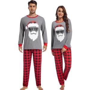 Finihen Christmas Couple Pjs Family Matching Christmas Pajamas For Men Clothes Comfortable Sleepwear (Medium, Plaid-07)