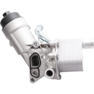 MITZONE Engine Oil Cooler Filter Housing Assembly Adapter Kit with Gaskets Cap Filter Insert Compatible with 2011-2018 1.4L Turbo Chevrolet Cruze Sonic Trax Buick Encore OE 55566784 650039 88179-91400 (55566784(Upgrade Aluminum))