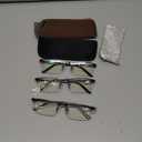 Reading Glasses for Men, 0.75 Blue Light Blocking Reading Glasses Metal Readers (3 Pack(gun/Black/Brown))