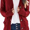 PRETTYGARDEN Women's Open Front Cardigan Sweaters Fall Fashion Button Down Cable Knit Chunky Winter Clothing Outerwear Coats, S