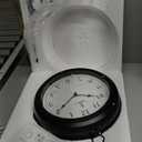 Metal Double Sided Wall Clock 10" - Decorative Indoor Outdoor Double Sided Clock - Easy to Read, Hanging Train Station Style for Patio, Garden, Office & More - Antique Style Outside Corner Wall Decor (Black)