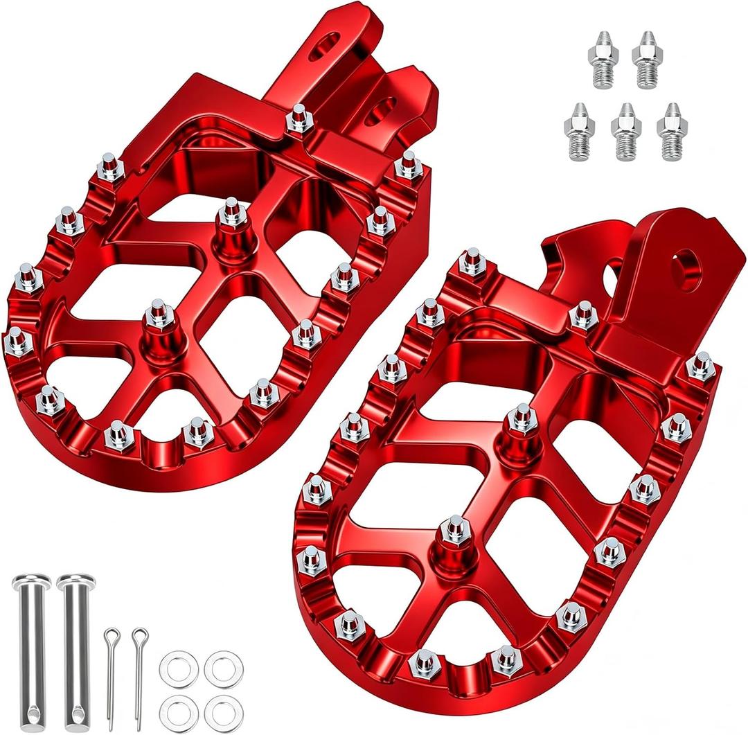Dirt Bike Foot Pegs Replacement for Surron Sur Ron LBX E-Ride Pro S SS SR 2.0 3.0 79Bike Falcon GT Talaria Throne SRPNT Parts Left and Right Electric Dirtbike Pegs Footrest Red