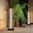 Grand patio Outdoor Floor Lamp Solar Powered Lantern Waterproof Wicker Boho Deck Lights for Garden Porch Decor, Large Crossover