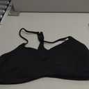 YEOREO Y Back Sports Bras for Women Padded Racerback Bra Paisely Light Impact Adjustable Straps Gym Workout Tops (Small, Black)