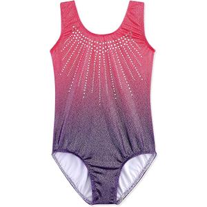 Leotards for Girls Gymnastics Toddler Dance Clothing Ballet Tutu Sparkles Black Blue Purple Colorful Ribbons 5-6Y