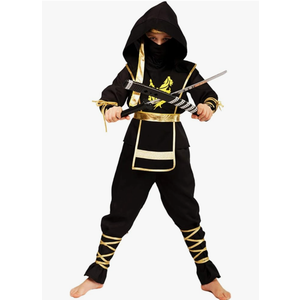Boys Golden Dragon Ninja Cosplay Halloween Costumes, Size: 10-12Y
