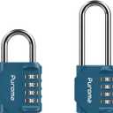 Puroma Pack of 1 Combination Lock 4 Digit Locker Lock Outdoor Waterproof Padlock and Pack of 1 2.6 Inch Long Shackle Combination Lock 4 Digit Outdoor Padlock for School Gym Locker, Sports Locker Fence, Gate