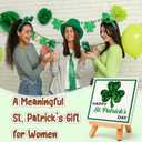 St Patricks Day Decoration - Happy Saint Patricks Day Accessories Decor, Wood Ceramic Table Desk Sign, Green Lucky Shamrock Home Office Spring Tiered Tray Decor Centerpiece