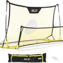 SKLZ Quickster Soccer Trainer - Dual-Sided Rebounder for Solo Passing, Receiving, Trapping Practice - Large & Small Rebound Net - Weather Resistant - Adjustable Frame, Metal Stakes & Carry Bag