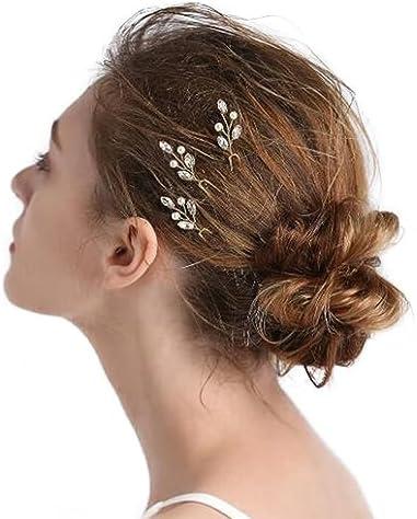 Pack of 3 fxmimior 3 PCS Bridal Women Vintage Wedding Party Hair Pins Crystal Hair Accessories (Silver)