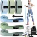 HIMESPORNER 9 PCS Fabric Resistance Bands Set for Working Out, Non-Slip Exercise Booty Bands for Women & Men Leg and Glutes with Hair Ties and Tape Measure - for Home Gym Workout, Yoga, Pilates