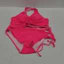 SOLY HUX Women's Plus Size Bikini Set Sexy Swimsuit Lace Up Tummy Control 2 Piece Bathing Suit (XX-Large Plus, Hot Pink)