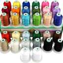 New brothread 32 Spools Polyester Embroidery Machine Thread Kit 1000M (1100Y) Each Spool - Colors Compatible with Janome and Robison-Anton Colors - Assortment 1
