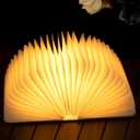 8.3 Inch Wooden Book Lamp, Book Lovers Gifts,Teacher Appreciation Gifts for Women, LED Ambient Lighting, Magnetic Mood Lighting for Home&Library Decor (Walnut) (Large)