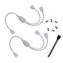 2PCS/Lot 1 to 2 Ports Female Connection Cable 4 Pin Splitter Cable LED Strip Connector 2 Way Splitter Y Splitter for One to Two 5050 3528 RGB LED Light Strip with 6 Male 4 Pin Plugs