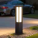 MVBT Solar Pathway Lights Outdoor, 31.5" Landscape Path Lights, IP65 Waterproof Bollard Light Outdoor, 3000K Solar Lamp Path Light, Modern Commercial Pathway Lighting for Walkway Driveway Garden Patio