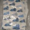 Hello Winter Kitchen Towels Set of 2, Blue Tree Snowflake Dish Hand Towels Holiday Home Indoor Bathroom Party Seasonal Noel Decorations DD019