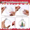 48 Pcs Christmas Fillable Ornaments Ball 3.15 Inch Clear Plastic Ornaments DIY Craft Transparent Ball for Christmas Wedding Xmas Holiday Party Tree Decor Home (Iridescent)