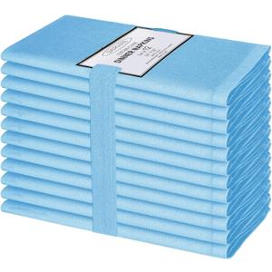 Cotton Clinic Cloth Dinner Napkins - Perfect Everyday Use Table Napkins - Soft Durable Washable - Ideal for Party Wedding Christmas Easter - Set of 12-20x20 inches Light Blue Napkins