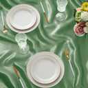 P Pothuiny 2 Pack Sage Green Satin Tablecloth 54 x 54 Inches Square Table Cloth Overlay Satin Table Cover Bright Smooth Fabric Decoration for Wedding Banquet Party Dining
