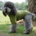 Lovelonglong Ribbed Dog T-Shirt Cotton Knitted Dog Sweaters for All Season Pet T-Shirts for Large Medium Small Dogs Olive Green M