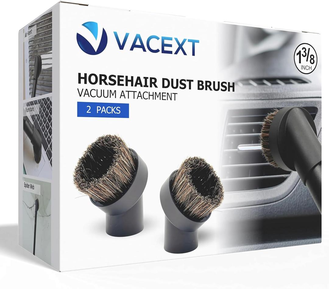 For Miele 2Pack Round Horsehair Dust Brush Vacuum Attachments Accessories 1-3/8'' Inner Diameter Compatible with Miele C1 C2 C3 Vacuum Cleaners -Household Cleaning Attachment Kit