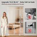 74.8-98.43” Extra Tall Cat Gate, 44.2-45.6” Wide Acrylic Pet Gate