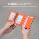 Alldaily RFID Credit Card Wallet for Men Small Bifold Front Pocket Wallet with 2 ID Windows (Black & Orange)