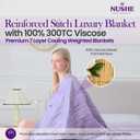 Weighted Blanket for Adults (20 lbs, 60”x80”,Purple)Queen Size. 100% 300TC Viscose, Derived from Bamboo-Premium 7 Layer Cooling Weighted Blankets. Breathable Blanket with travel bag & Machine Washable