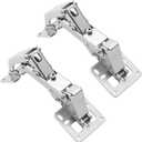 Generic 170 Degree Hidden Door Hinge - Concealed Cabinet Hinge for Hidden Cabinet Doors, Silver (2.)