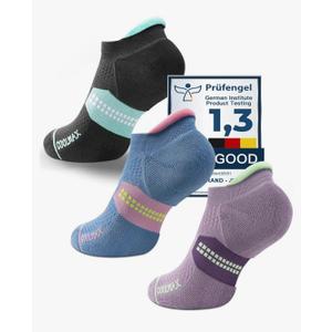 Bamboo Viscose Compression Running Tab No Show Sock Women, Wicking Cushioned AntiBlister Coolmax