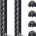 ORANGEE 2 Pack Heavy Duty Black Aluminum 4ft L-Track Rail with 4 End Caps for Secure Motorcycles, ATVs, Dirt Bikes, Utility Tractors, and More, Use On Pickup Truck, RV, Van Or Enclosed Trailer