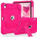 Cantis Case for iPad 11-inch (A16) 2025/ iPad 10th Generation 2022 (10.9 inch), Shockproof Cover 10th Generation with Pencil Holder & Kickstand, Hot Pink