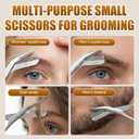 Eyebrow Trimmer Scissor with Comb, Eyebrow Scissors for Women, Stainless Steel Precision Eyebrow Cutter, for Women and Men (Black)